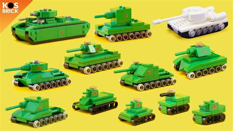 Lego WW2 USSR Soviet Tank Mini Vehicles Tutorial YouTube