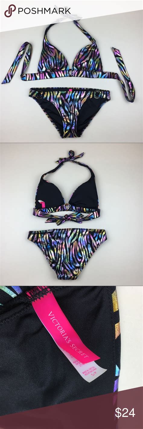 Victoria S Secret Metallic Zebra Print Bikini Bikinis Print Bikini