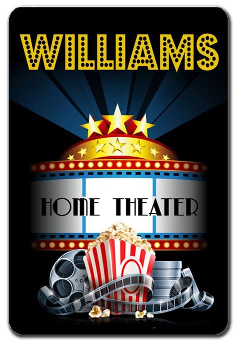 PERSONALIZED HOME THEATER METAL SIGN Home Cinema Room, Home Theater ...