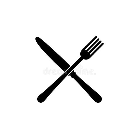 Icono Del Restaurante De La Bifurcación Y Del Cuchillo Ilustración del