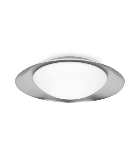 Plafón grande blanco y níquel 20W SIDE LED La Casa de la Lámpara