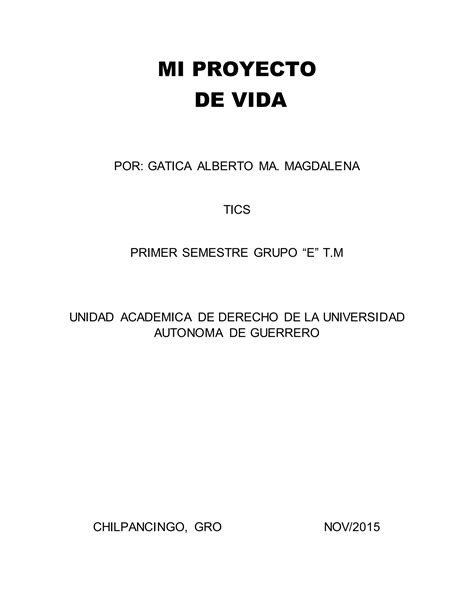 Mi Proyecto De Vida Pdf