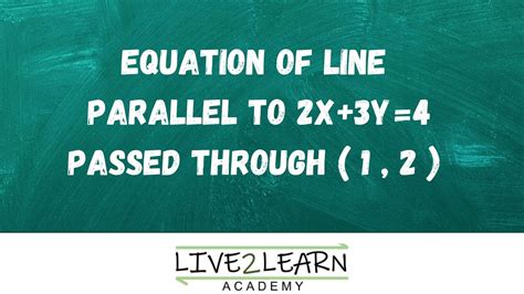 Find The Equation Of A Parallel Line In Slope Intercept Form Youtube