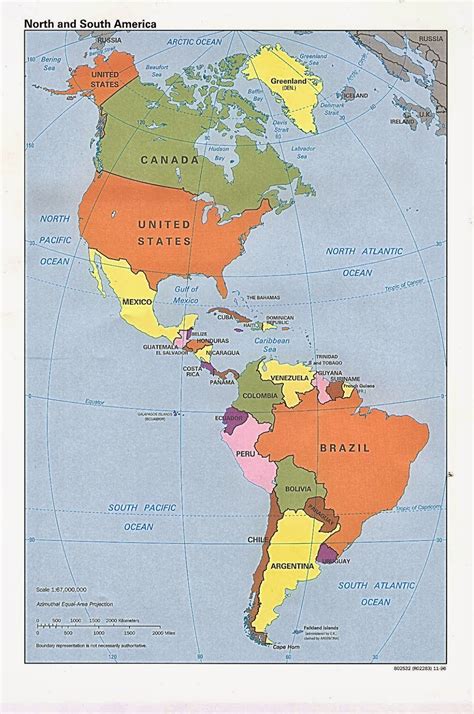 Mapa Del Continente Americano