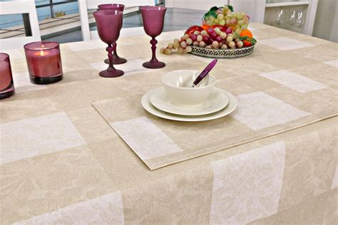 Abwaschbare Tischdecke Creme Beige Patchwork Paris Breite Cm