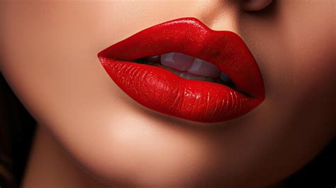 Premium Photo Beautiful Female Lips With Red Lipstick Silky Matte Red