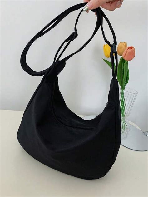 Bolso Hobo Minimalista Con Accesorio De Bolso Moda De Mujer Shein