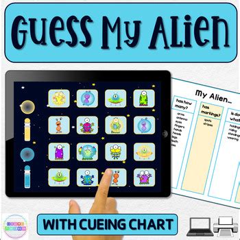 Guess The Space Aliens Guessing Games Speech Therapy Vocabulary Activity