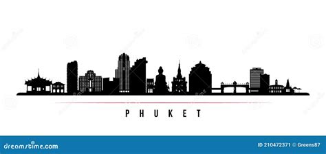 Phuket Silhouette Skyline Thailand Phuket Vector City Thai Linear