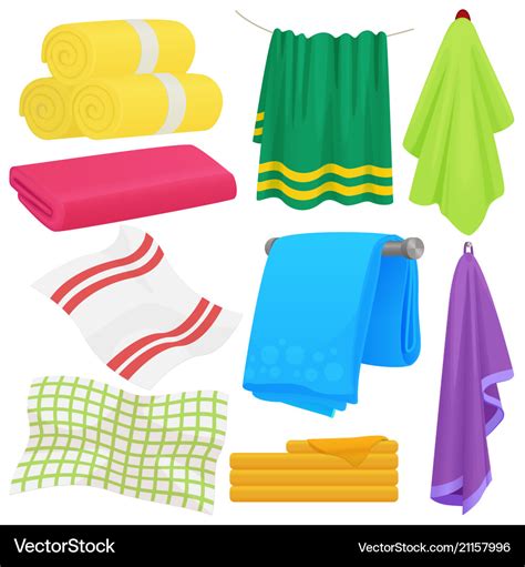 Cartoon Funny Towels Cloth Cotton Towel Royalty Free Vector