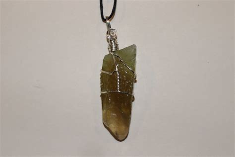 Green Calcite Raw Wire Wrap Necklace The Green Man Store