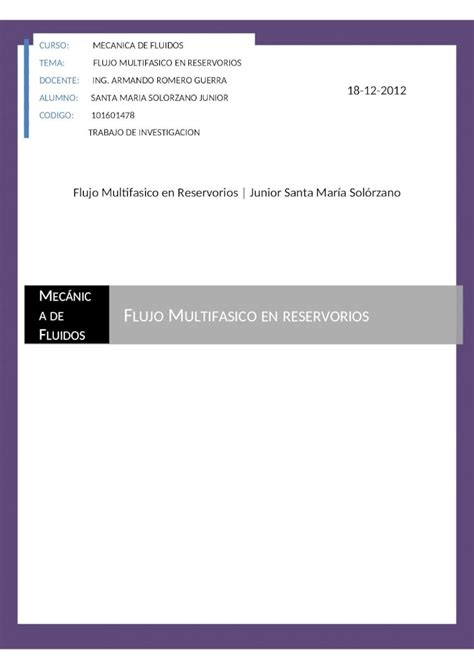 DOCX Flujo Multifasico En Reservorios DOKUMEN TIPS