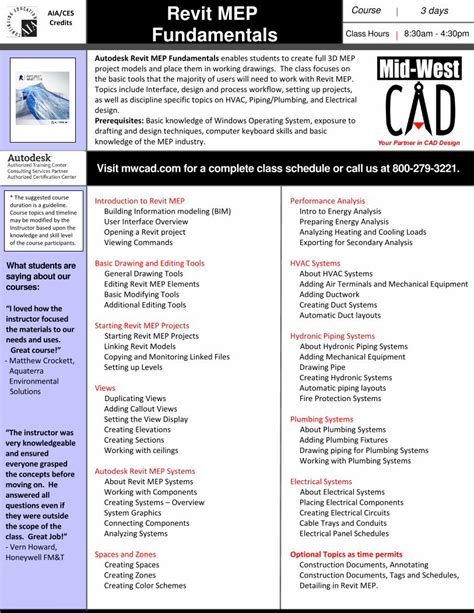 PDF Revit MEP Fundamentals I Mid West CADmwcad Pdf Syllabi