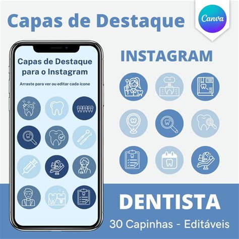 Pack Canvas Dentista Capas Destaques Para Instagram Elo7