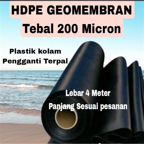 Jual Plastik Hdpe Geomembran Lebar Meter Tebal Micron Kolam