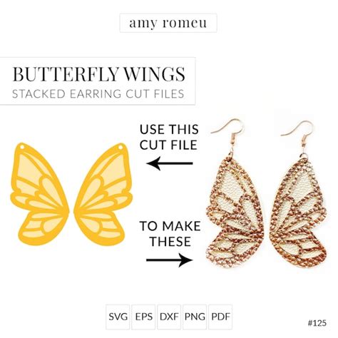 Butterfly Wing Earring Template Svg File Earring Svg Bundle Etsy