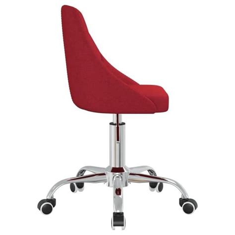 LEX Chaise Pivotante De Bureau Rouge Bordeaux Tissu Qqmora