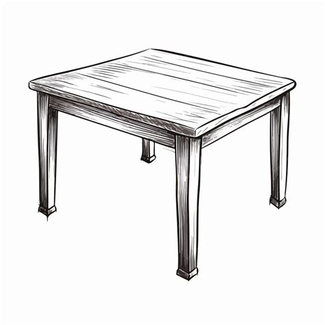 Table Sketch Hand Drawing Vector Illustration Premium Ai Generated Vector