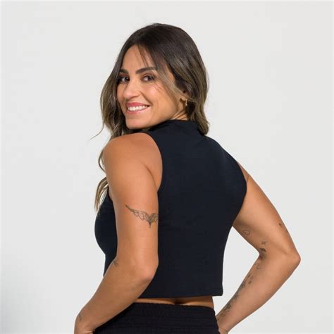 Cropped Luiza em Moletim Gola Rolê Físico Fitness