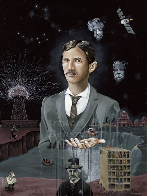 Nikola Tesla Portrait Maestro Art Giclee Paintings And Murals Atelier