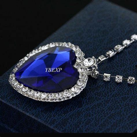 Titanic Heart Of The Ocean Sapphire Blue Crystal Necklace Pendant