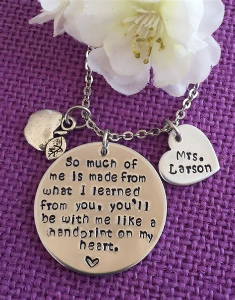 Personalized Teacher Necklace Teacher T By Customlockets480