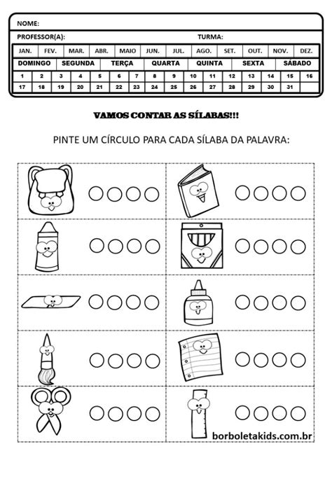 Quantidade De Sílabas Atividades De Alfabetização Atividades Alfabetização E Letramento