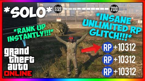 Solo Gta Best Insane Unlimited Rp Glitch How To Rank Up