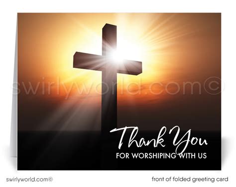 Thank You For Worshiping With Us Welcome Visitors Note Cards Swirly