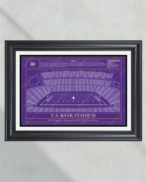 Minnesota Vikings US Bank Stadium Blueprint Football Print - Etsy