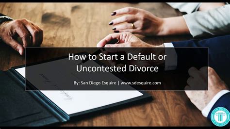 How To Start A Default Or Uncontested Divorce In California Youtube