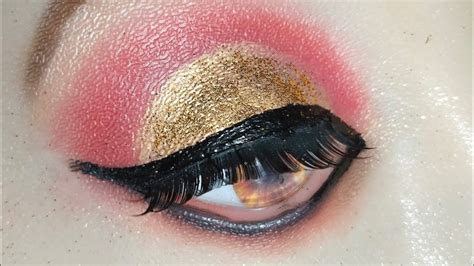 Classic Golden Glitter Eye Makeup Tutorial How To Step By Step Indian