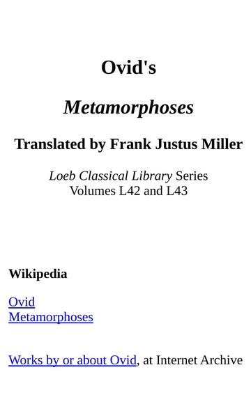 Ovid's Metamorphoses : Ovid : Free Download, Borrow, and Streaming ...