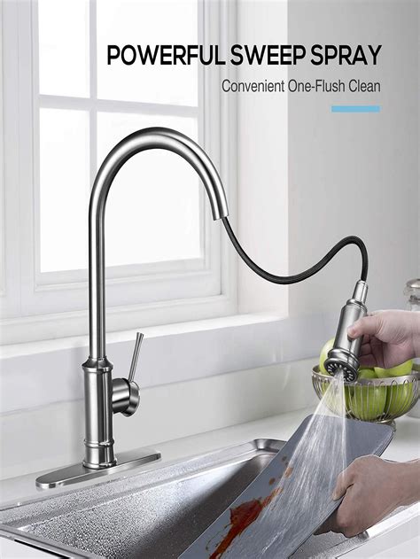 Sboly I Kitchen Faucet 3 Modes Pull Down Sprayer Kitchen Sink Faucet Brushed Nickel Kitchen