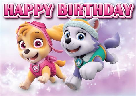 Buy 83 Paw Patrol Skye Cake Topper Square Edible Birthday Cake Decorations Happy Birthday