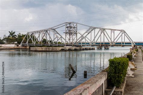 Puente Giratorio Bridge Over San Juan River In Matanzas Cuba Stock