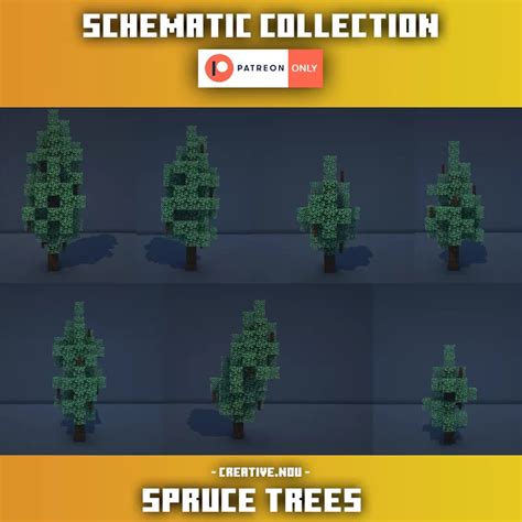 Spruce Trees Schematic Collection Minecraft Map