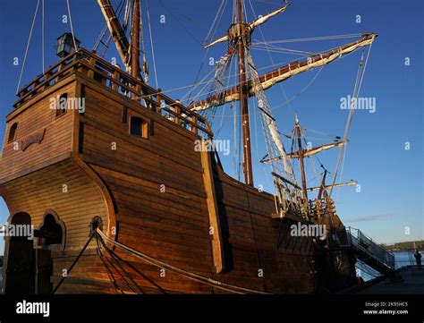 The Nao Trinidad Tall Ship Moored In St Andrews Harbour Canada Stock