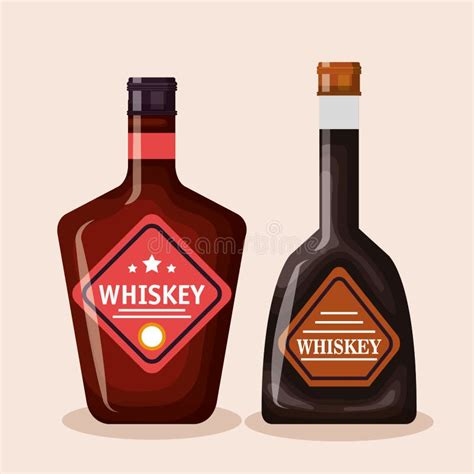 Botellas Determinadas Del Mejor Whisky Ilustración del Vector