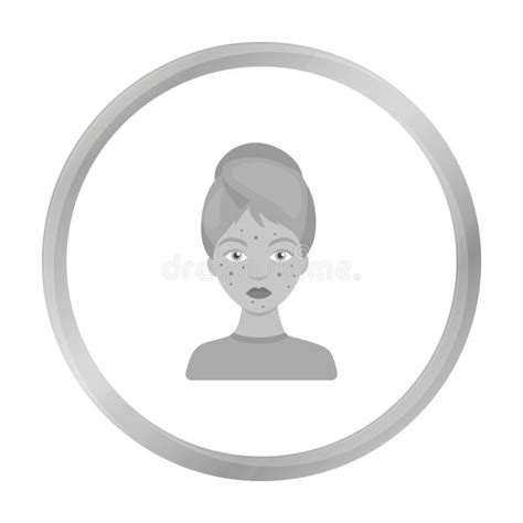 Woman With Acne Icon In Outline Style Isolated On White Background