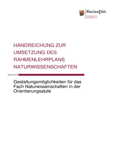 Ausf Llbar Online Handreichung Zur Umsetzung Des Rahmenlehrplans