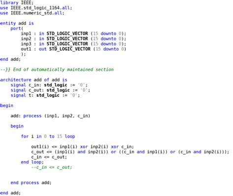 Code A Vhdl Full Adder To Add Registers Of Bits Chegg