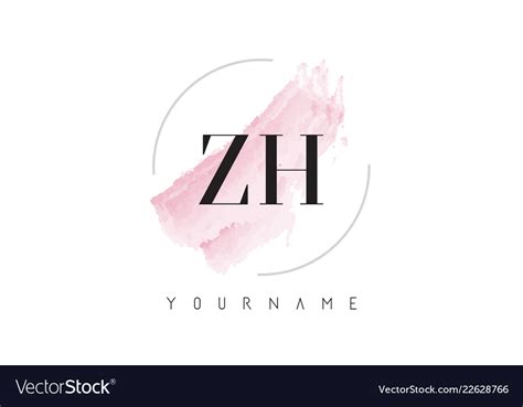 Zh z h watercolor letter logo design Royalty Free Vector