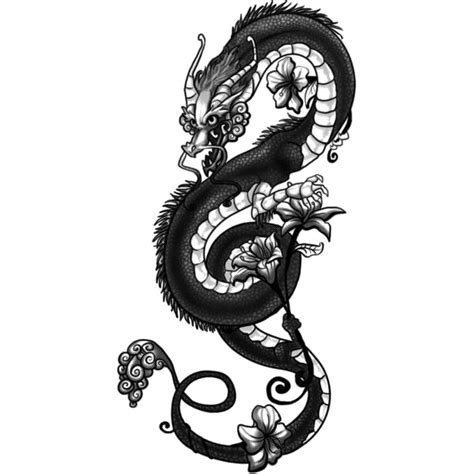 Chinese Dragon Japanese Dragon Fantasy Tattoo Png Clipart Art Black ...