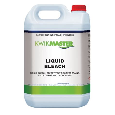 Kwikmaster Professional Bleach 5l Carton Of 4 Wooltec