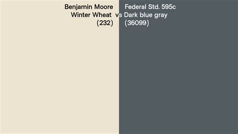 Benjamin Moore Winter Wheat 232 Vs Federal Std 595c Dark Blue Gray