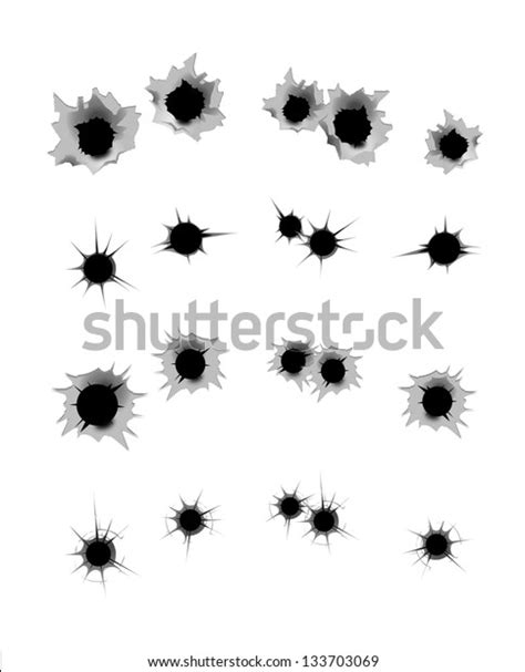 Bullet Hole Vector Stock Vector (Royalty Free) 133703069