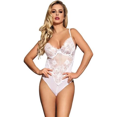 Femme Lingerie Femme Body Sexy Dentelle Grande Taille Lingerie Col V