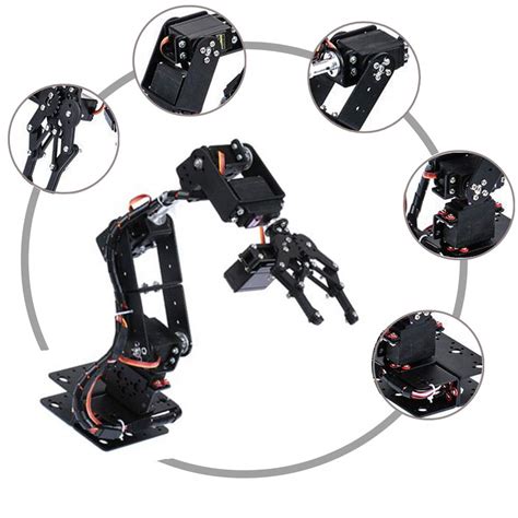 Robot Arm 6DOF Metal Robot Mechanical Arm Clamp Claw Kit DOF