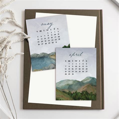 2024 Landscape Calendar, Illustrated Art, Calendar Refill Cards, - Etsy